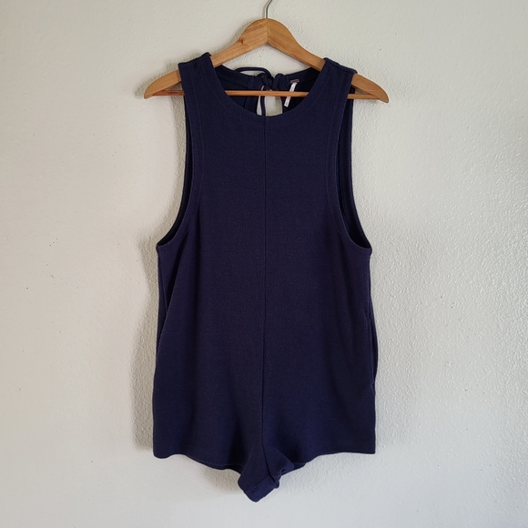 West Bay One-piece Free People Navy Blue Romper. - Picture 2 of 16